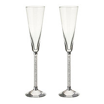 Oleg Cassini Crystal Diamond Toasting Flutes (Set of 2)