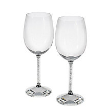 Oleg Cassini Crystal Diamond Wine Glasses (Set of 2)