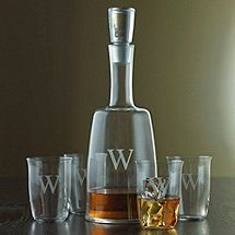 Personalized Fusion Derby Whiskey Decanter & Glasses Set