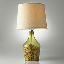 Napa Glass Cork Catcher Table Lamp (Light Tan Shade)