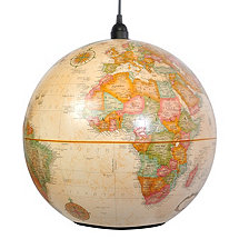 World Globe Pendant Light Antique (Large)