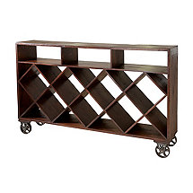 Wine Storage Console on Wheels
