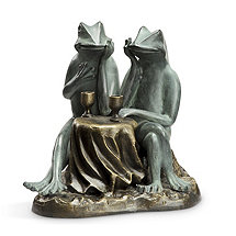 pure garden frog couple statue