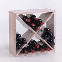 24 Bottle Compact Cellar Cube Wine Rack (White Wash)