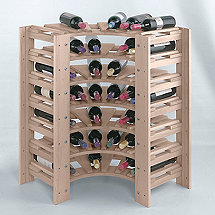 Swedish 42 Bottle Curved Corner Wine Rack (White Wash)