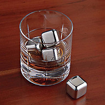 SoHo Bar Glasses and SPARQ Stainless Steel Whiskey Cubes Set