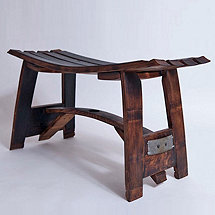 Retired Wine Barrel Stave Bench