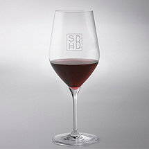 Monogrammed Cube Engraved Fusion Classic Cabernet Wine Glasses (Set of 4)