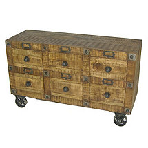 Napa Wheel 6 Drawer Console