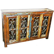 Beech 4 Iron Door Buffet Table