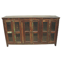 Beech 6 Glass Door Buffet Table