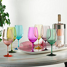 Indoor/Outdoor Mixed Color Wine Glasses and Double Wall Iceless Bottle Chiller