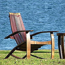 Wine Barrel Adirondack Chair (Closed Top)