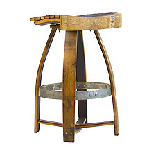 Wine Barrel Bar Stool with Memory Swivel