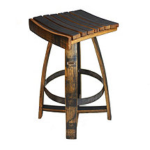 Whiskey Barrel Bar Stool with Memory Swivel