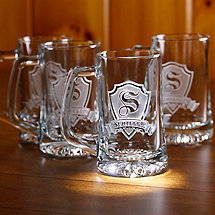 Personalized Shield Beer Mugs (Set of 4)