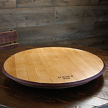 Wine Barrel Head Lazy Susan with Wine Stained Border