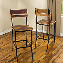 Iron Stool with Barrel Head Back and Seat