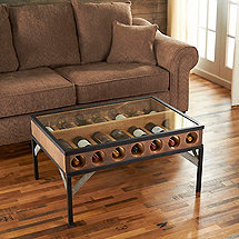 Wine Bottle Display Coffee Table