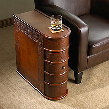 Leather Book Side Table