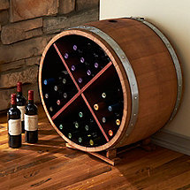 Reclaimed Half Barrel X Wine Rack