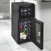 Wine Enthusiast Silent 21 Bottle Dual Zone Touchscreen Wine Refrigerator