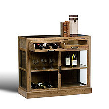 Grey Oak Display Cabinet (Two Sections)