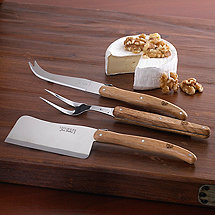 Laguiole 3 Piece Oakwood Cheese Set