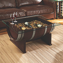 French Oak Barrel Cocktail Table (Dark Finish)
