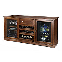 Siena Wine Credenza (Walnut) with Wine Refrigerator