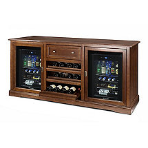 Siena Wine Credenza (Walnut) with Two Wine Refrigerators