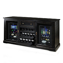 Siena Wine Credenza (Nero) with Two Wine Refrigerators
