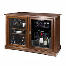 Siena Mezzo Wine Credenza (Walnut) and 24 Bottle Touchscreen Wine Refrigerator