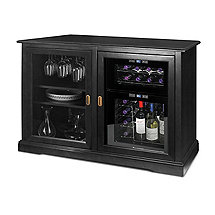 Siena Mezzo Wine Credenza (Nero) and 24 Bottle Touchscreen Wine Refrigerator