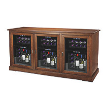 Siena Triple Wine Credenza with Three 24 Bottle Touchscreen Wine Refrigerator