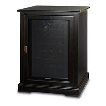 Siena Single Wine Credenza with 28 Bottle Touchscreen Wine Refrigerator (Nero)