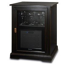 Siena Single Wine Credenza with 12 Bottle Touchscreen Wine Refrigerator (Nero)