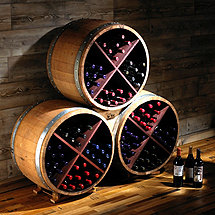 Reclaimed Half Barrel X Wine Rack (Set of 3)