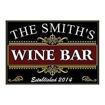 Personalized Wine Bar Sign (Black)