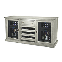 Siena Wine Credenza (Gray) with Two 24 Bottle Wine Refrigerators