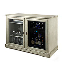Siena Mezzo Wine Credenza (Distressed Gray) and 24 Bottle Touchscreen Wine Refrigerator