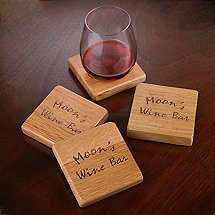 Personalized Reclaimed Barrel Stave Coasters (Set of 4)