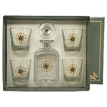 Compass Rose Whiskey Decanter Set