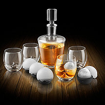 On The Rock Glass Whiskey Decanter Set