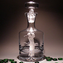Etched Golf Whiskey Decanter
