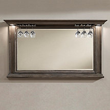 Riviera Bar Mirror Glacier with Wine Glass Rack