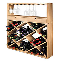 Jumbo Bin and Wine Glass Rack (Unstained)