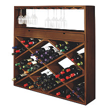 Jumbo Bin and Wine Glass Rack (Walnut)