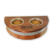 Personalized Wine Barrel Top Pet Bowl