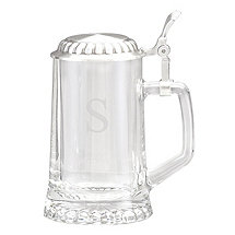 Personalized Glass Beer Stein with Lid